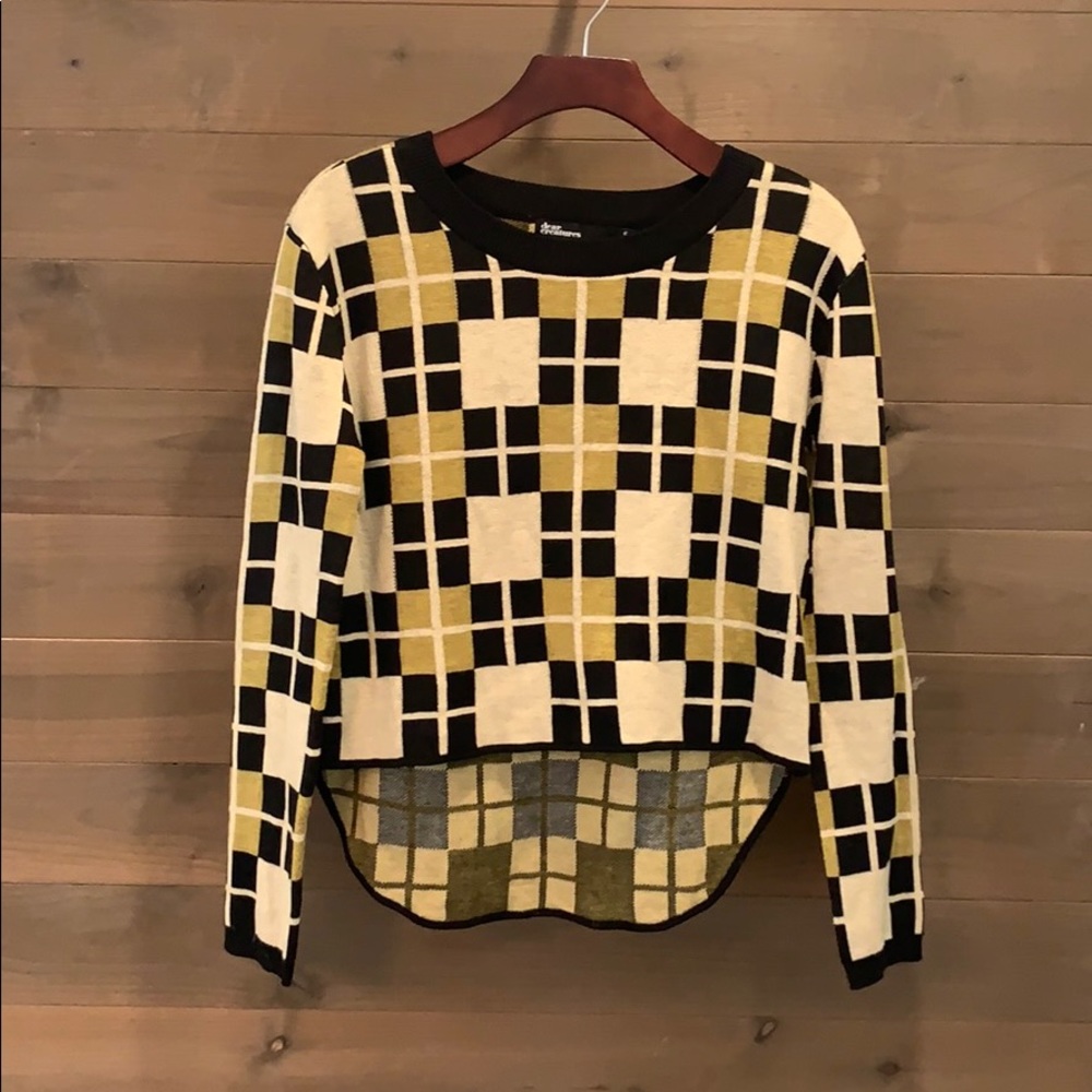 Dear Creatures High Low Plaid Sweater